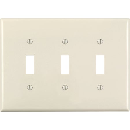 Leviton Leviton Almond 3 gang Thermoset Plastic Toggle Wall Plate 1 pk 78011-000